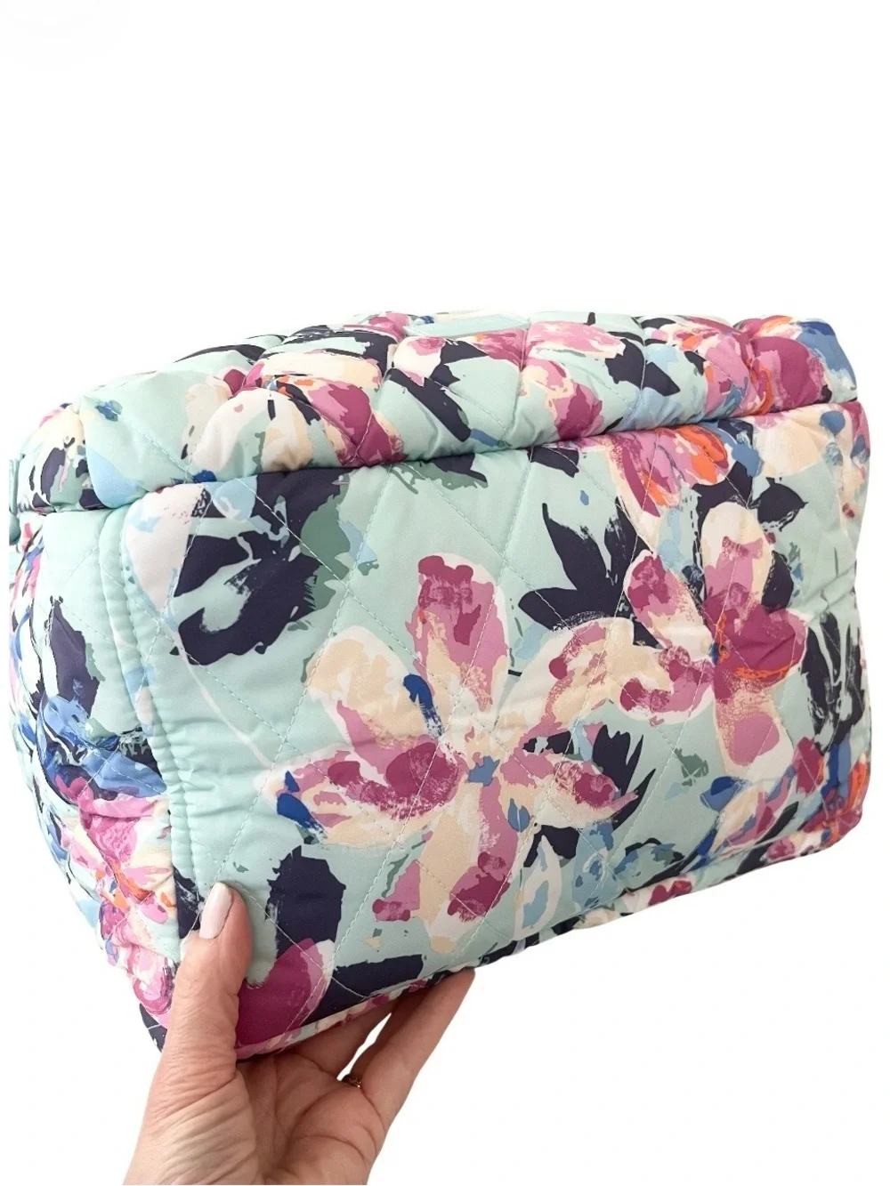 NWT Vera Bradley Extra Large Laptop School Travel Essential Backpack Aqua Floral
